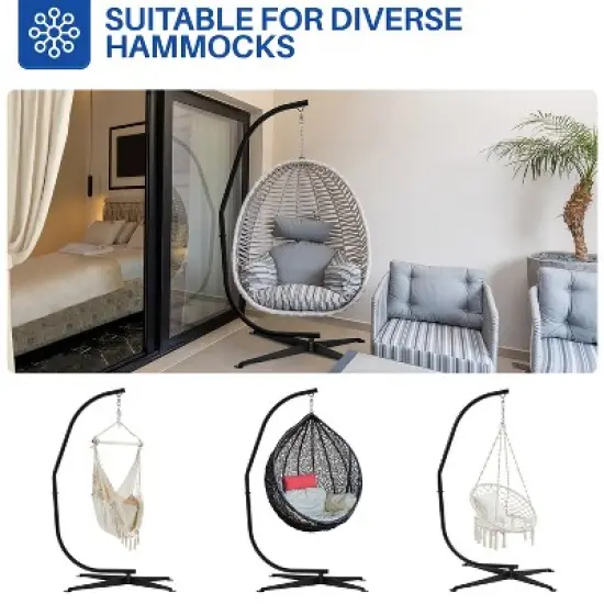 Yaheetech C-stand for Hanging Hammock Chair, Black image {4}