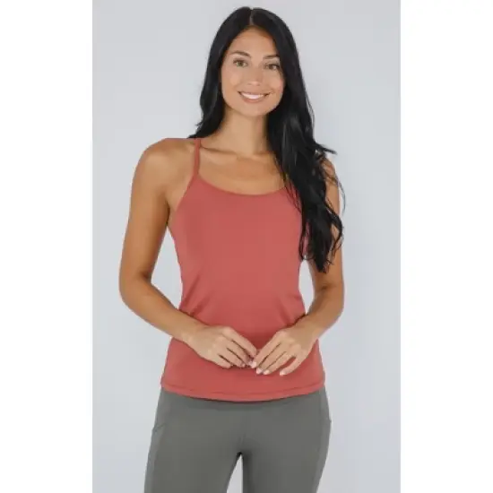 Yogalicious Womens Nude Tech Polygiene Emma Tank Top with High Support Built-In Bra image {4}