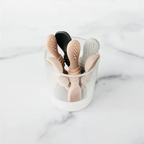 Simka Rose 6pc Silicone Baby and Toddler Spoon Set, Multicolor image {2}