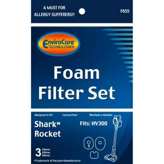 Shark Rocket Foam & Felt Filter Hv300, Hv310 Series, Part # Xffv300 and 1080ftv320 image {1}