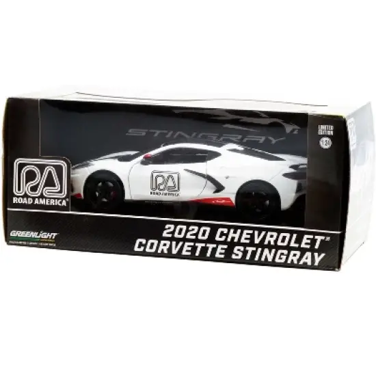 2020 Chevrolet Corvette C8 Stingray Coupe White Official Pace Car "Road America" 1/24 Diecast Model Car by Greenlight image {3}