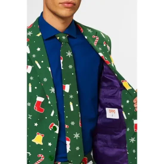 OppoSuits Men's Christmas Suit - Santaboss - Green image {4}