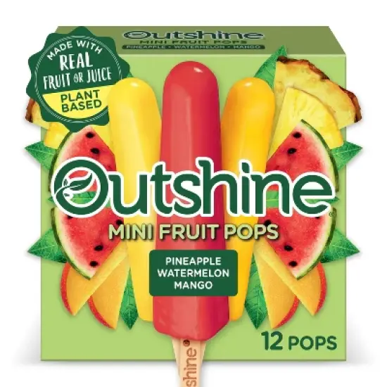 Outshine Pineapple, Watermelon, and Mango Mini Frozen Fruit Pops Variety Pack - 18 fl oz/12ct image {14}
