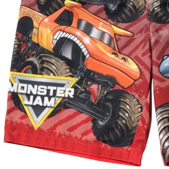Monster Jam Maximum Destruction Megalodon Grave Digger El Toro Loco Swim Trunks Bathing Suit Little Kid  image {2}