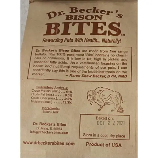 Dr. Becker's Bites - Bison Dog Treats 5 OZ image {1}