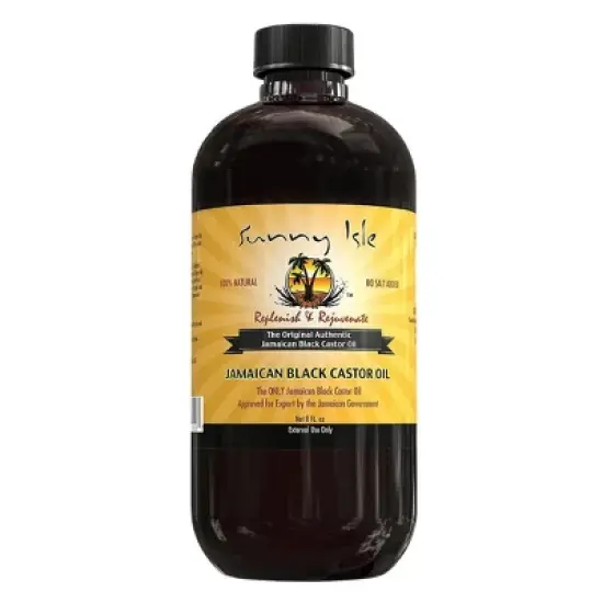 Sunny Isle Jamaican Black Castor Oil Regular (8 oz XL Large) Authentic Jamaica Black Castor Oil | Naturally Vitamin Rich for Hair and Scalp image {5}