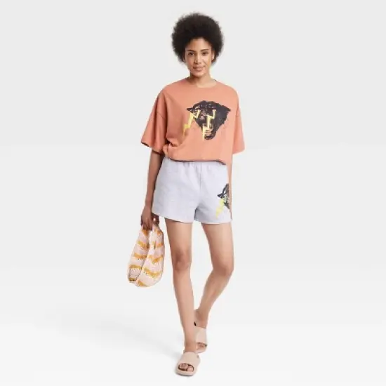 Women's Philadelphia Printworks Panther Oversized Short Sleeve Graphic T-Shirt - Brown image {2}