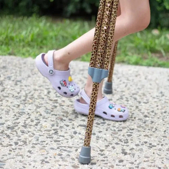 My Crutches-Fashion Designed Colored Youth Junior Crutches for Kids/Teens/Adults w Adjustable Handgrip & Length (Cheetah, for Heights 4'5" to 5'2") image {3}
