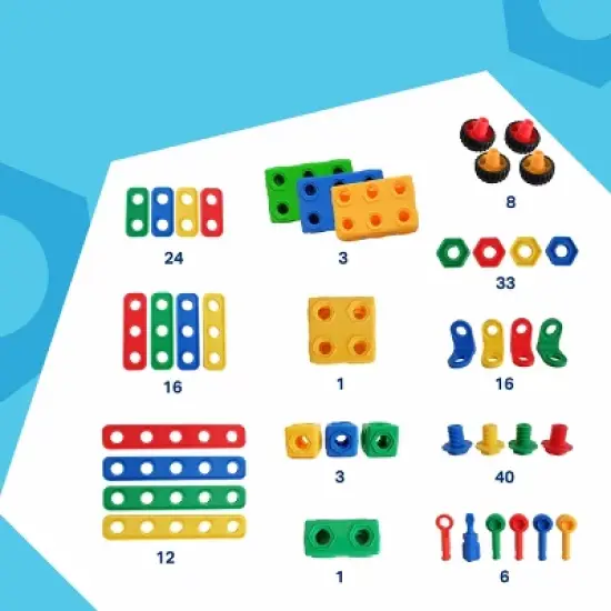 Brickyard Building Blocks STEM Toys - Educational Building Blocks for Kids - 163 Pieces image {2}