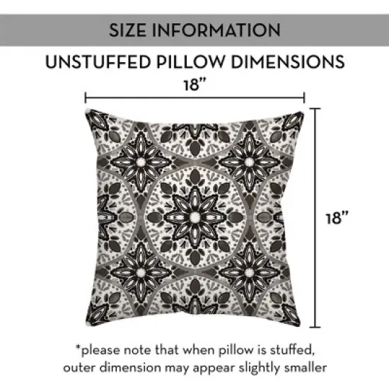 Creative Products Faded Black Gray Medallions 18x18 Indoor / Outdoor Pillow image {8}