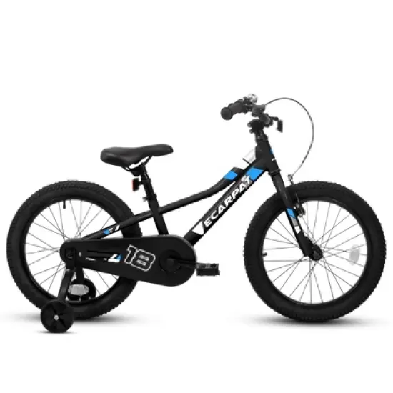 NAYSAYE Kids Bike 18 Inch Bicycle 1 Speed with Removable Training Wheels V Brake, for Boys and Girls Ages 3 to 9, Black, 49.5"*21.6"*28.3" image {2}