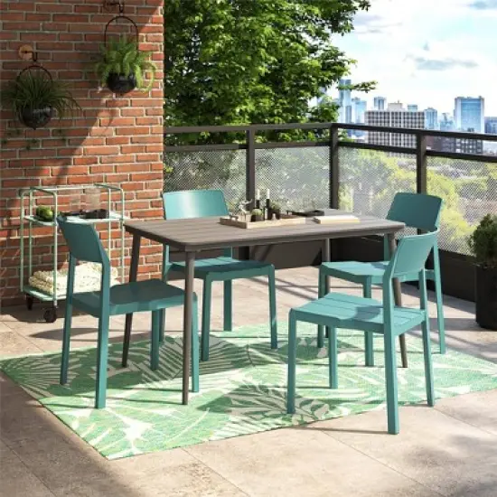 Novogratz April Steel Rectangular Indoor/Outdoor Dining Table 
 image {11}