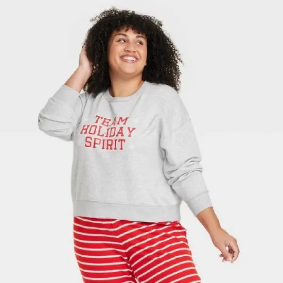 Women's Team Holiday Spirit Matching Family Sweatshirt - Wondershop&trade; Gray image {5}