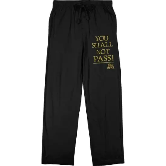 Lord of the Rings You Shall Not Pass Men's Black Sleep Pajama Pants image {5}