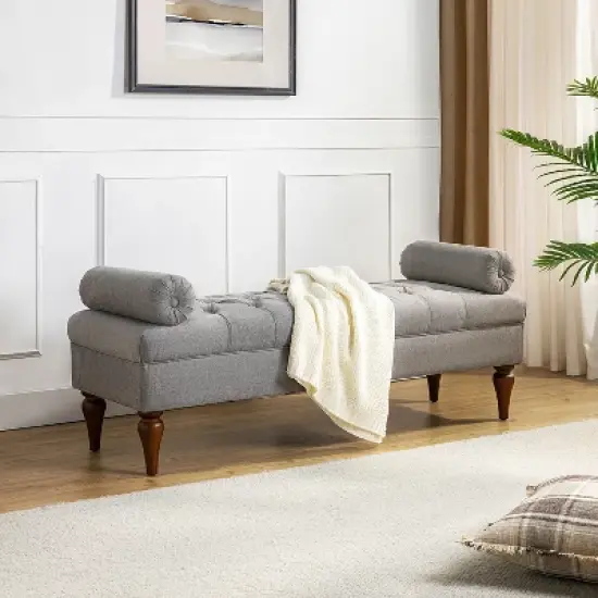 Cecilia Upholstered Bench with Removable Bolster Pillows|ARTFUL LIVING DESIGN image {13}