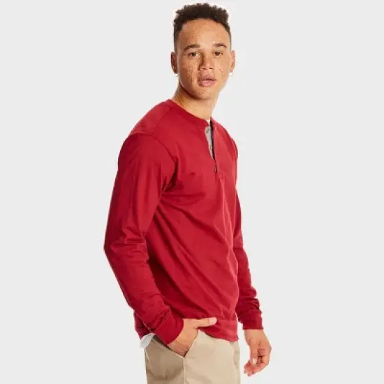 Hanes Beefy-T Men's Long Sleeve Henley image {2}