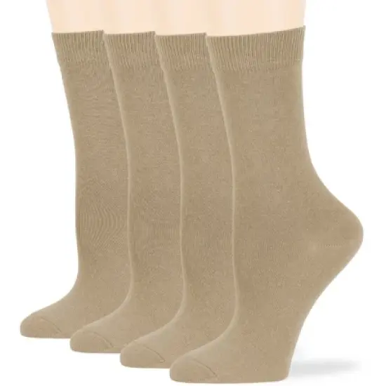 Women Cotton Solid Dress Socks - 4 Pack - Black, Brown, Blue, Grey, Beige  Khaki Shoe Size 5-9 M, 8-12 L | 7BIGSTARS KINGDOM image {15}