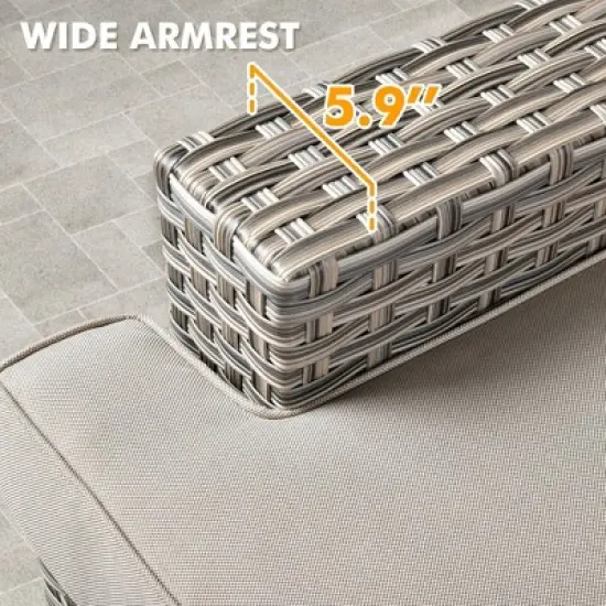 XIZZI Versatile Outdoor Rattan Sectional Sofa Set Collection, 8/9/10-Piece Set w/ Comfy Swivel Chairs, Perfect for Patio Relaxation and Entertaining image {4}