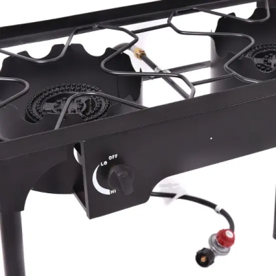 Costway Double Burner Gas Propane Cooker Outdoor Picnic Stove Stand BBQ Grill image {8}