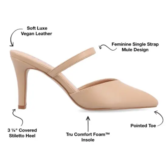 Journee Collection Women's Yvon SuperNatural Shades Pointed Toe Mule Pumps image {7}