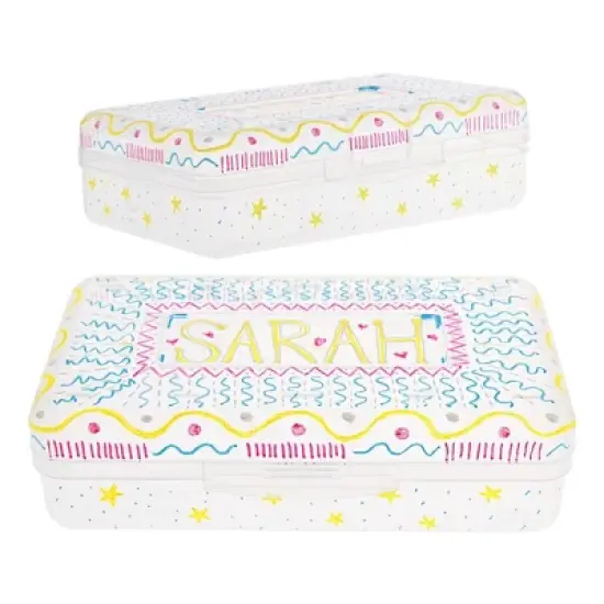 Juvale 4 Pack Clear Plastic Pencil Cases Boxes for Kids, Art Supplies, 4 Assorted Colors, 8.1 x 4.8 x 2.4 in image {2}