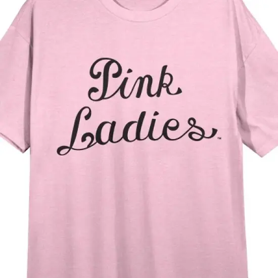 Grease Pink Ladies Logo Women's Pink Heather Night Shirt With Short Sleeves And Crew Neck image {1}
