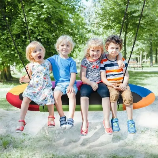 Infans 60" Saucer Tree Swing Surf Kids Outdoor Adjustable Giant Oval Platform Swing Set image {2}