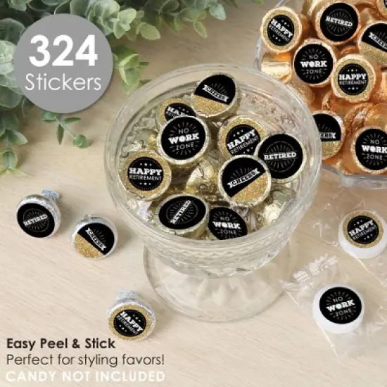 Big Dot of Happiness Happy Retirement - Retirement Party Small Round Candy Stickers - Party Favor Labels - 324 Count image {1}