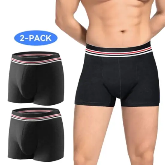 CARER 2pk Washable Mens Incontinence Underwear Reusable Leakproof Boxer Briefs with Mild Absorbency image {5}