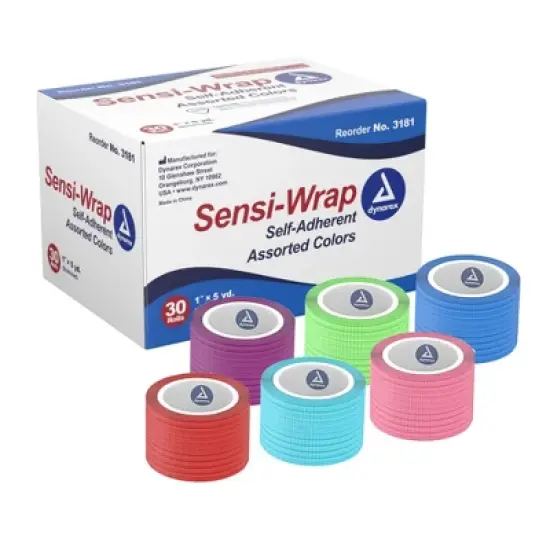 Sensi-Wrap Adherent Bandage, Assorted, 1 in x 5 yds, 1 Count, 30 Packs, 30 Total image {4}