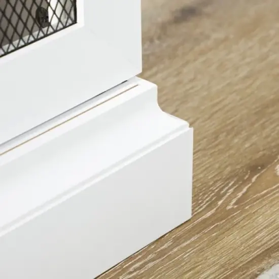 HOMCOM Farmhouse Kitchen Sideboard, Buffet Cabinet with Sliding Barn Door and Adjustable Shelves for Living Room image {4}