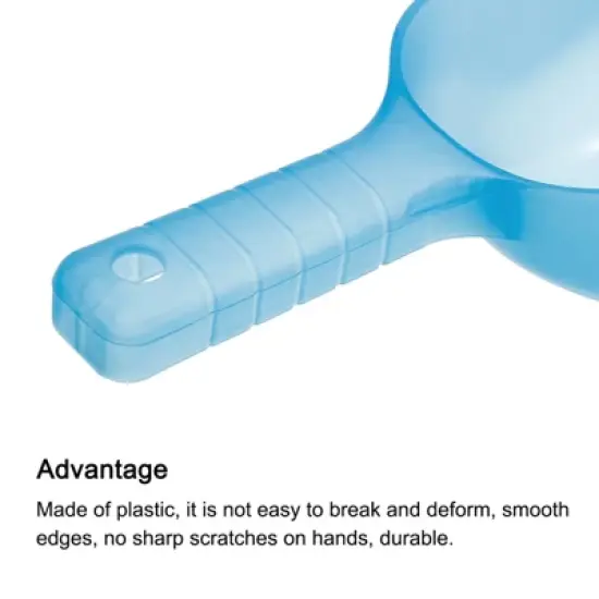 Unique Bargains Plastic Multi-functional Durable Kitchen Maker Ice Scoop 12oz Blue 1 Pc image {3}