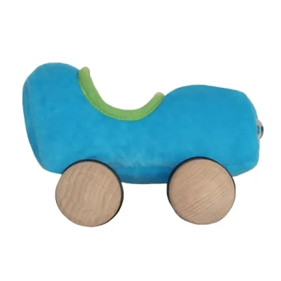 Yottoy Huckle Cat Soft Toy 7.5&rdquo; with Blue Car image {2}