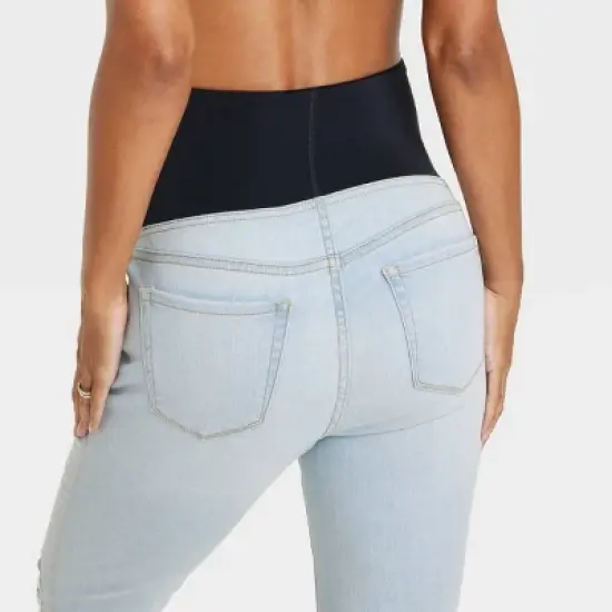 Over Belly Skinny Maternity Jeans - Isabel Maternity by Ingrid & Isabel&trade; Light Wash image {4}