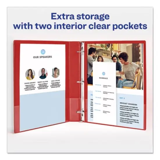 Avery Economy Non-View Binder with Round Rings, 3 Rings, 1" Capacity, 11 x 8.5, Red, (3310) image {2}