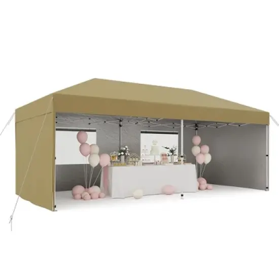 10'x 20' Pop up Canopy Tent with 210 D Oxford Fabric, Portable Instant Canopy with 4Pcs Sidewalls image {8}