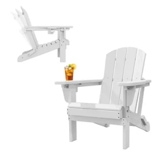 Hyleory Adjustable HDPE Adirondack Chair with Ergonomic Backrest image {29}
