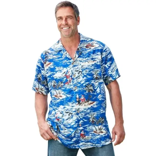 KS Island by KingSize Men's Big & Tall  Printed Rayon Short-Sleeve Shirt image {34}