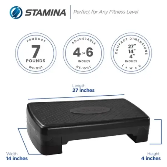 Stamina Adjustable Aerobic Step Multipurpose Home Gym Workout Equipment image {2}