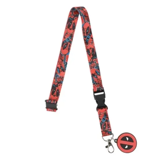 Deadpool Mask Logo 22&rdquo; Lanyard With ID Sleeve image {4}
