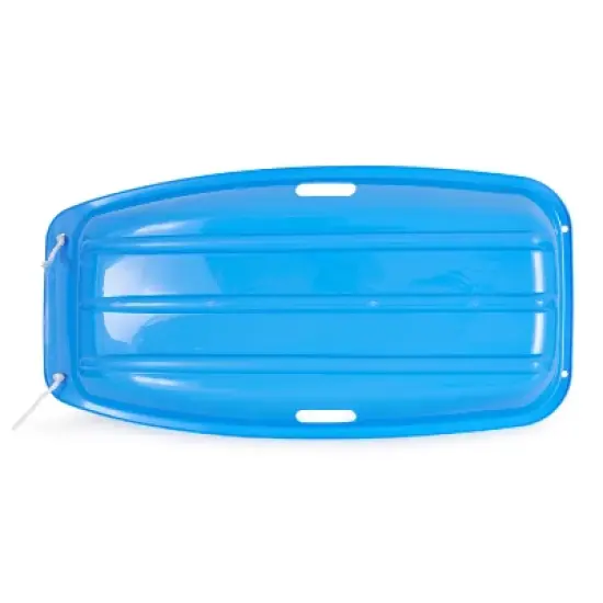 Slippery Racer Downhill Sprinter Flexible Kids Toddler Plastic Cold-Resistant  Toboggan Snow Sled with Pull Rope and Handles, Blue image {4}