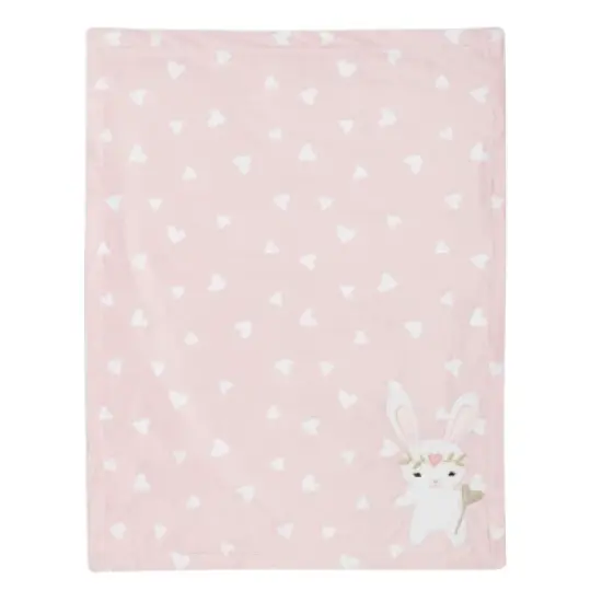 Lambs & Ivy Pink/White 5-Piece Luxury Infant / Newborn / Baby Gift Basket image {7}