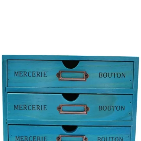 YIYIBYUS 5-Tier Drawer Cabinet, Desk Organizer Box, Blue image {4}