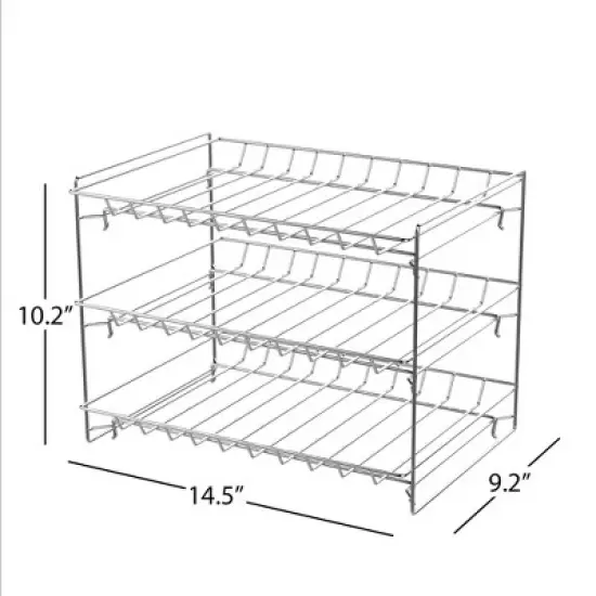 Hastings Home 3-Tier Can Dispenser Organizer Rack - Storage Accessory for Kitchen Pantry, Countertops, and Cabinets - Chrome image {3}