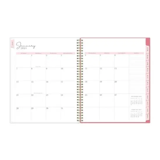 Rachel Parcell 2024 Planner 8.5"x11" Weekly/Monthly Wirebound Emily Pink image {5}