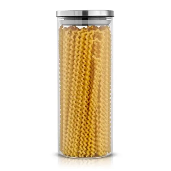 JoyJolt Glass Food Storage Jars Containers, Glass Storage Jar Stainless Steel Lids Set of 6 Kitchen Glass Canisters image {6}