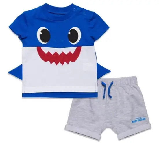 Pinkfong Baby Shark T-Shirt and French Terry Shorts Outfit Set Toddler image {9}