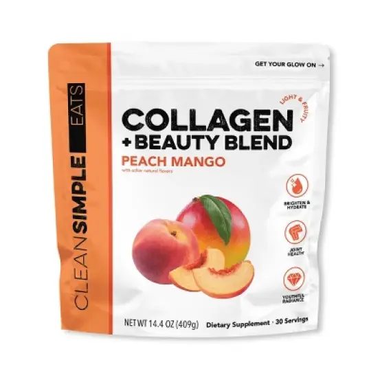 Clean Simple Eats Collagen + Beauty Blend Powder - Peach Mango - 14.4oz/30 Servings image {6}
