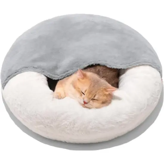 Boersma Enclosed Cat Cave Bed &ndash; Washable Indoor Pet Bed with Blanket & Non-Slip Base for Cats, Kittens & Small Dogs image {6}