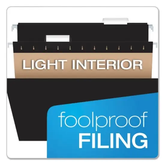 Pendaflex Colored Hanging Folders, Letter Size, 1/5-Cut Tabs, Black, 25/Box image {6}